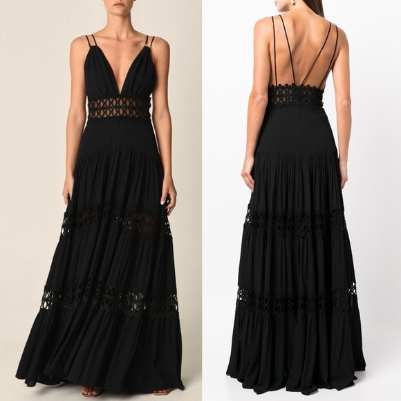 NWT Silvia Tcherassi Annabella Guipure Lace Dress in Black - Picture 2 of 16